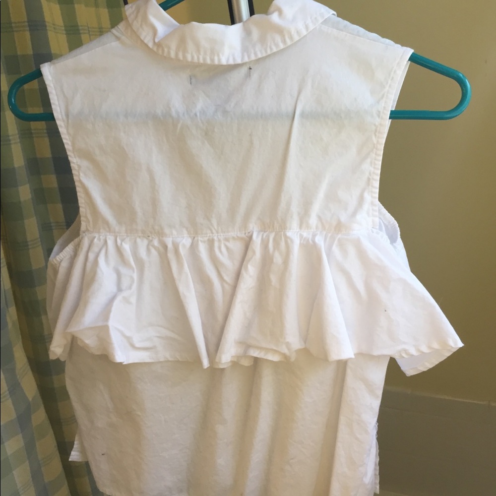 White Ruffle Cold Shoulder Top - Picture 3 of 5